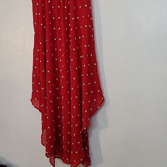 MAJE Raola Dress Red Floral Embroidered Midi - Picture 10 of 16